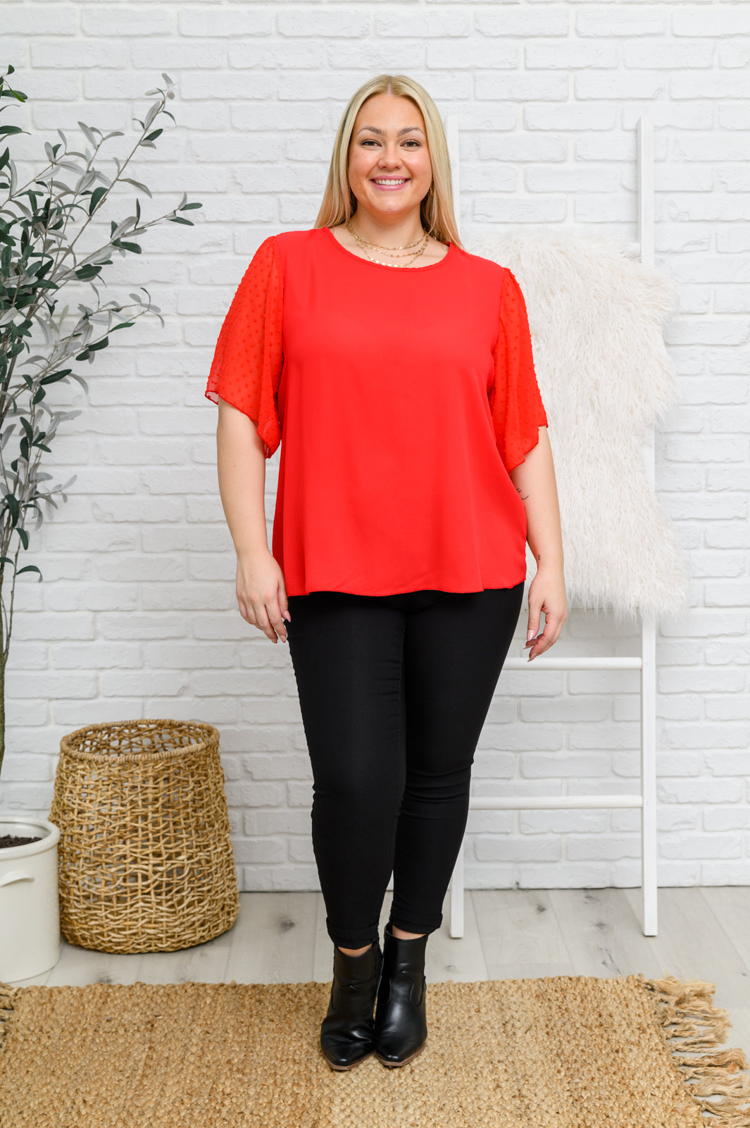 Blusa de manga corta Best Of My Love en rojo