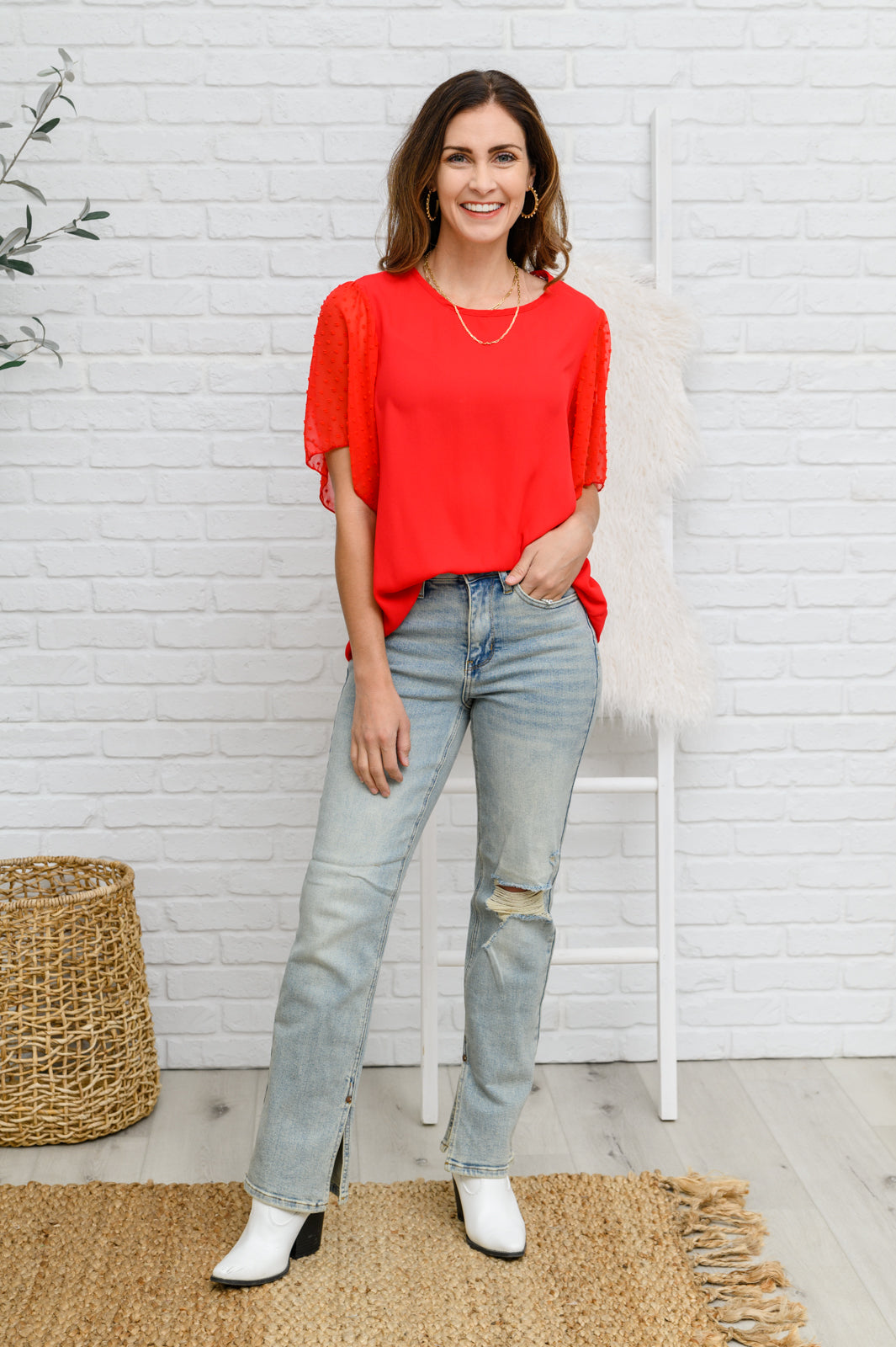 Blusa de manga corta Best Of My Love en rojo