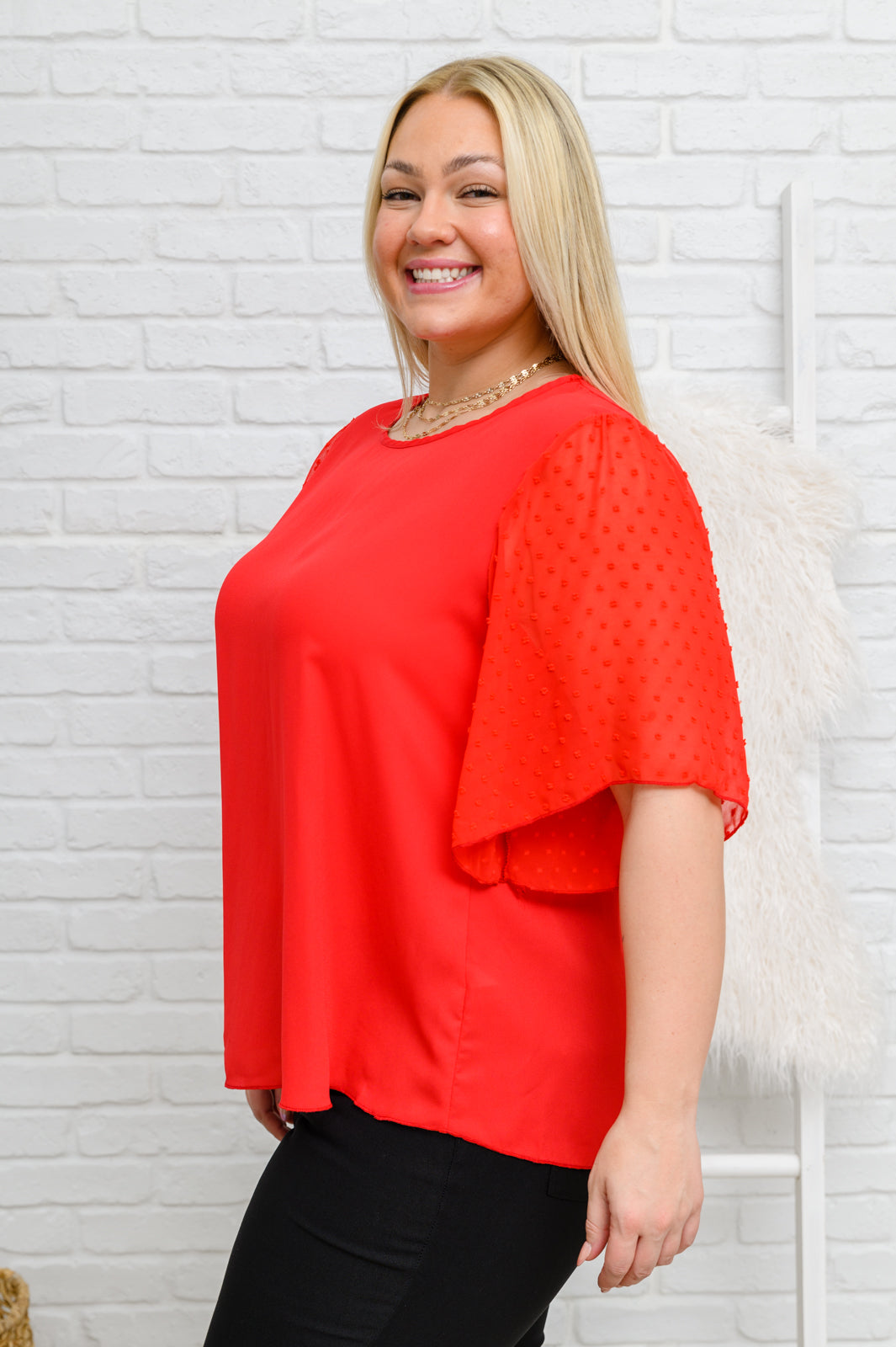 Blusa de manga corta Best Of My Love en rojo
