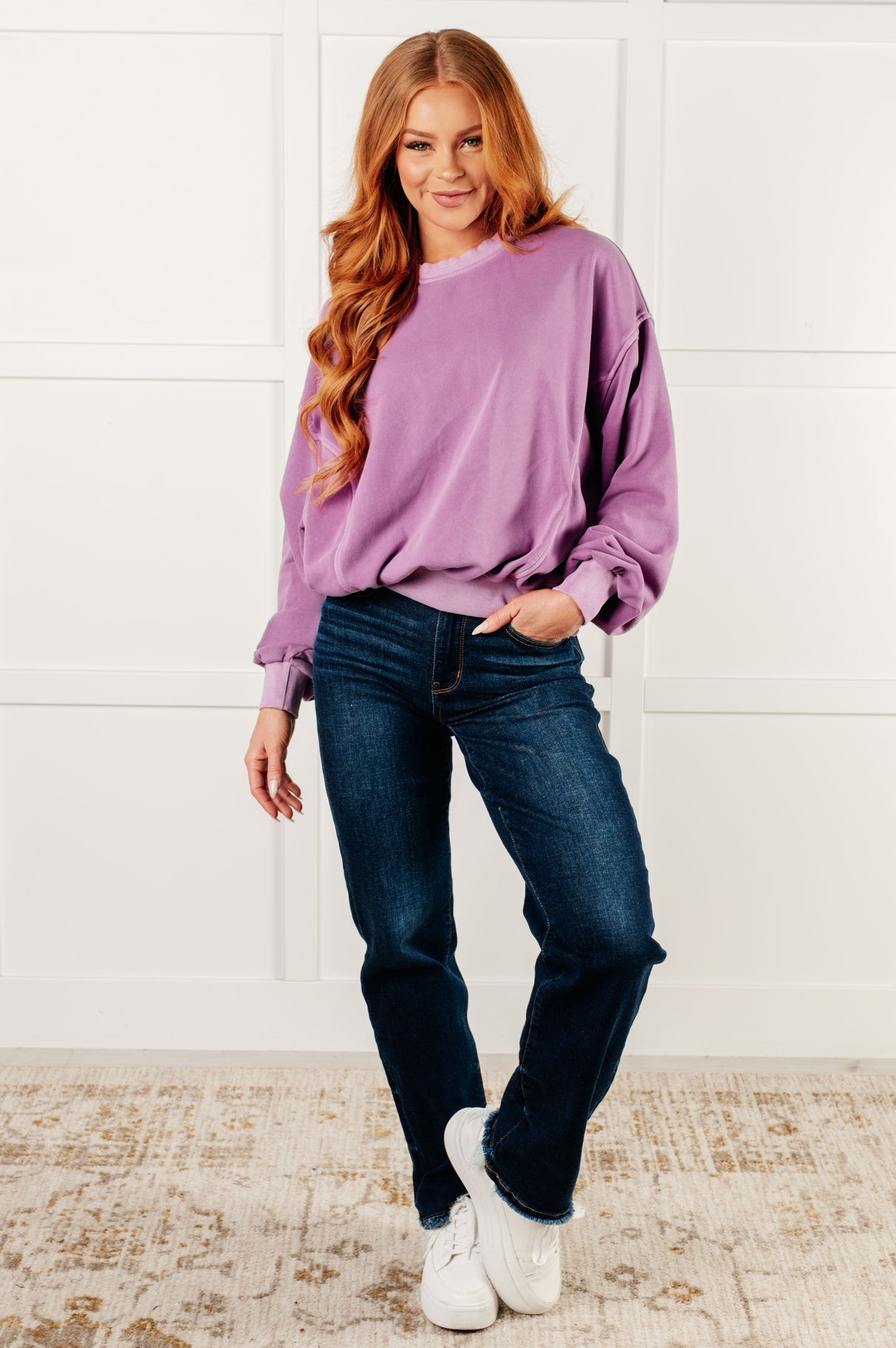 Suéter Beyond the Basics en violeta