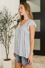 Bloom Service V-Neck Blouse in Ivory