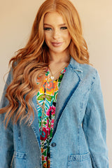 Business Brunch Denim Blazer - Liarian Unlimited Boutique