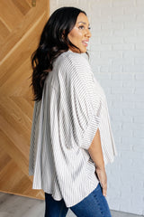 Camisa abotonada de rayas cuadradas en color moca