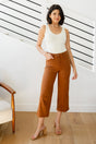 Briar High Rise Control Top Wide Leg Crop Jeans in Camel - Liarian Unlimited Boutique