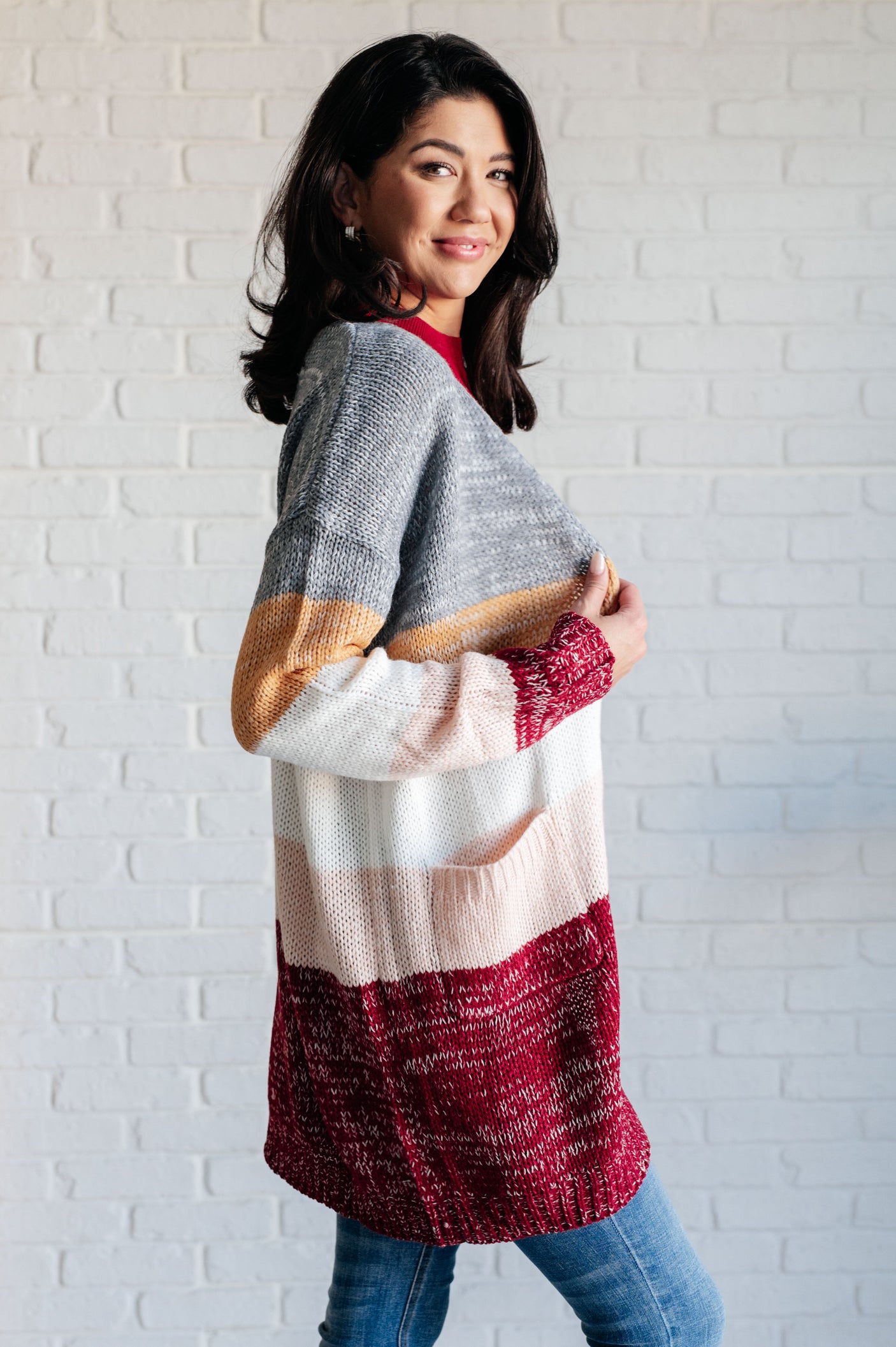 Cárdigan con bloques de color Bring the Warmth