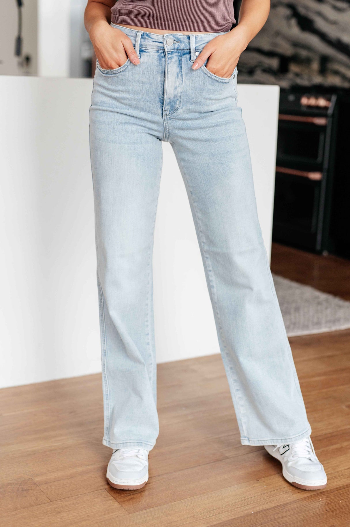 Brooke High Rise Control Top Vintage Wash Straight Jeans - Liarian Unlimited Boutique