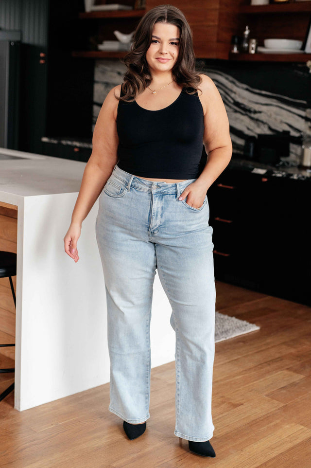 Brooke High Rise Control Top Vintage Wash Straight Jeans - Liarian Unlimited Boutique