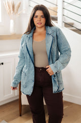 Business Brunch Denim Blazer - Liarian Unlimited Boutique