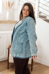 Business Brunch Denim Blazer - Liarian Unlimited Boutique