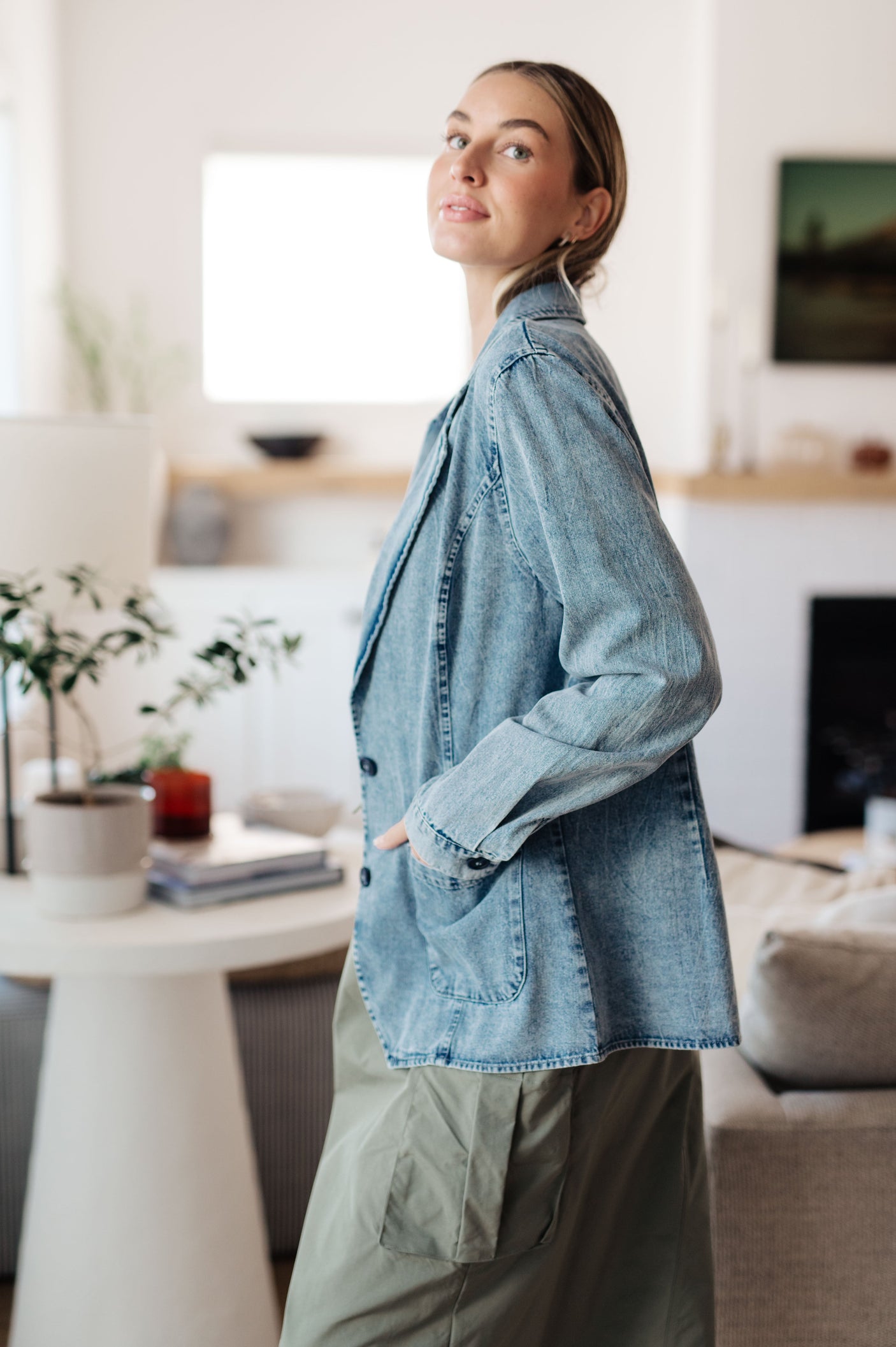 Business Brunch Denim Blazer - Liarian Unlimited Boutique