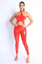 Star Point Sheer Mesh Mix Jumpsuit