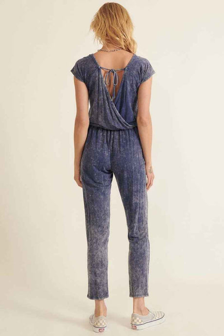 Mineral Washed Finish Knit Jumpsuit