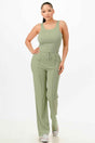Ribbed Tank Top And Pant Set