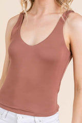 V-neck Basic Double Layers Tank Top