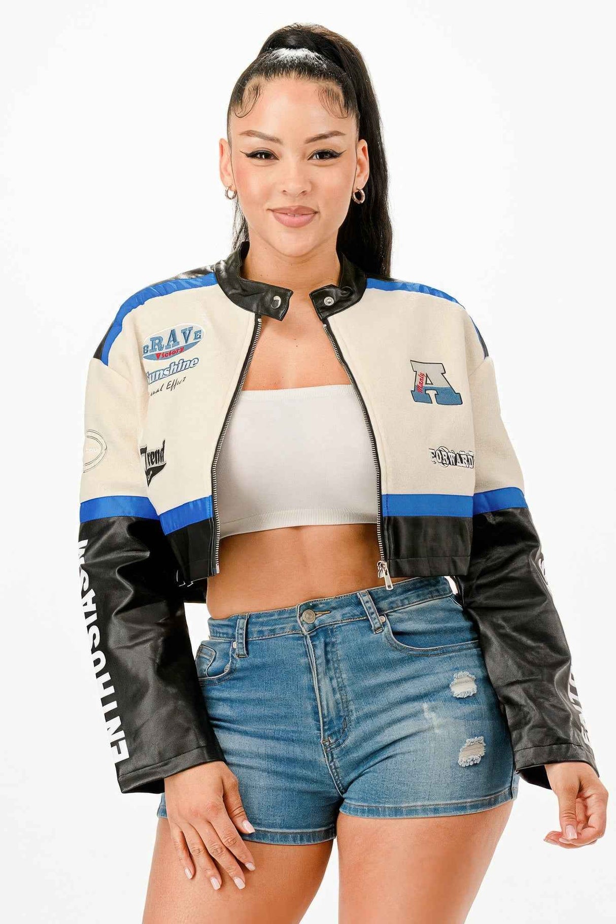 Colorblock Crop Jacket