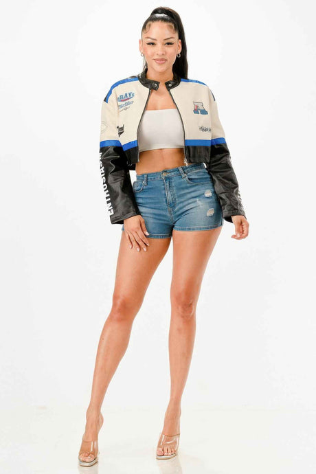 Colorblock Crop Jacket