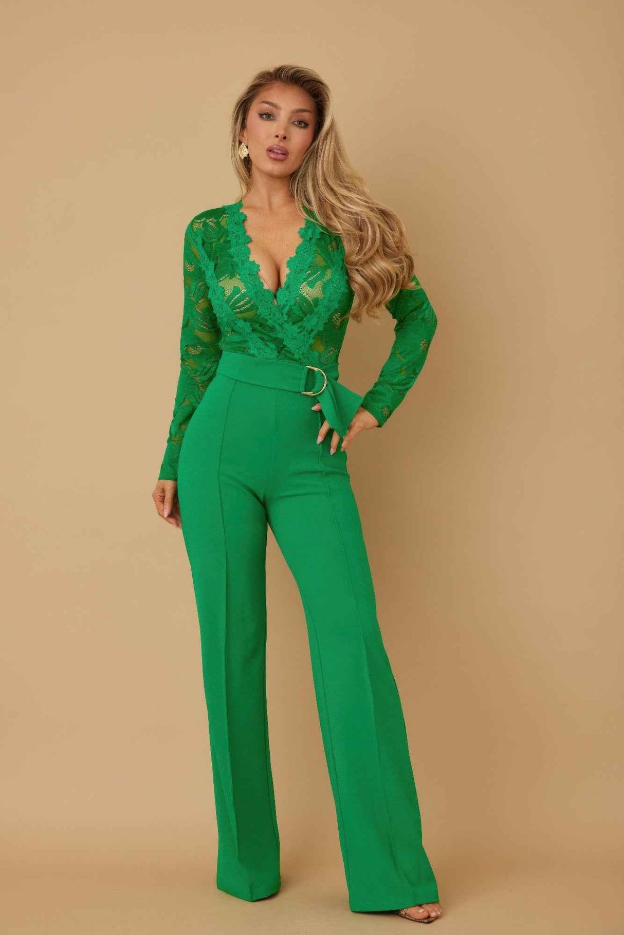 Lace Crochet Long Sleeve Jumpsuit