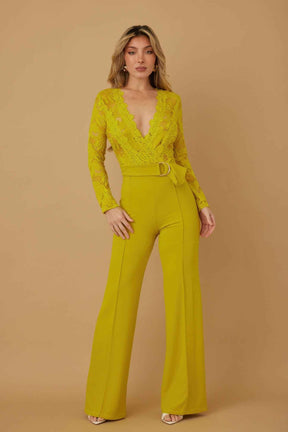 Lace Crochet Long Sleeve Jumpsuit