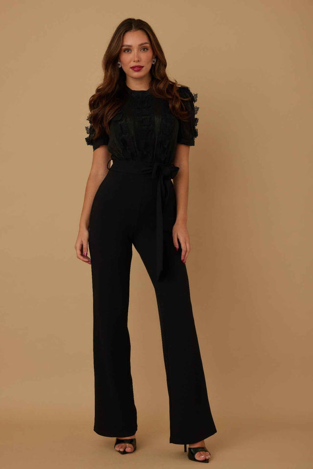 Multi Butterfly Sheer Pattern Jumpsuit