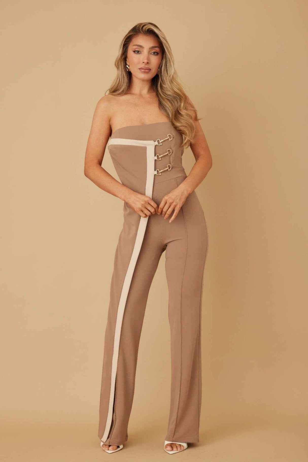 Flap Strapless Chain Jumpsuit