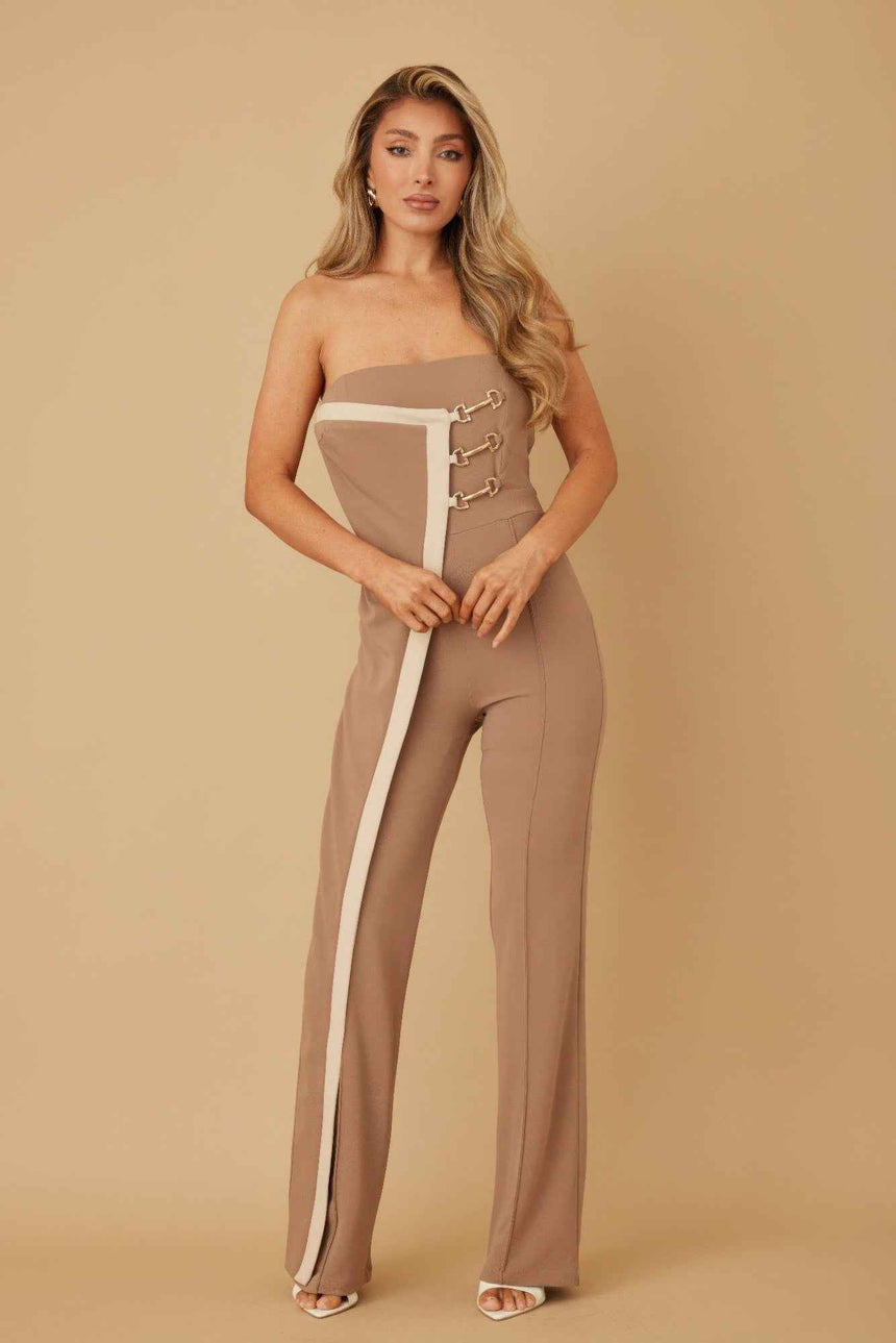 Flap Strapless Chain Jumpsuit