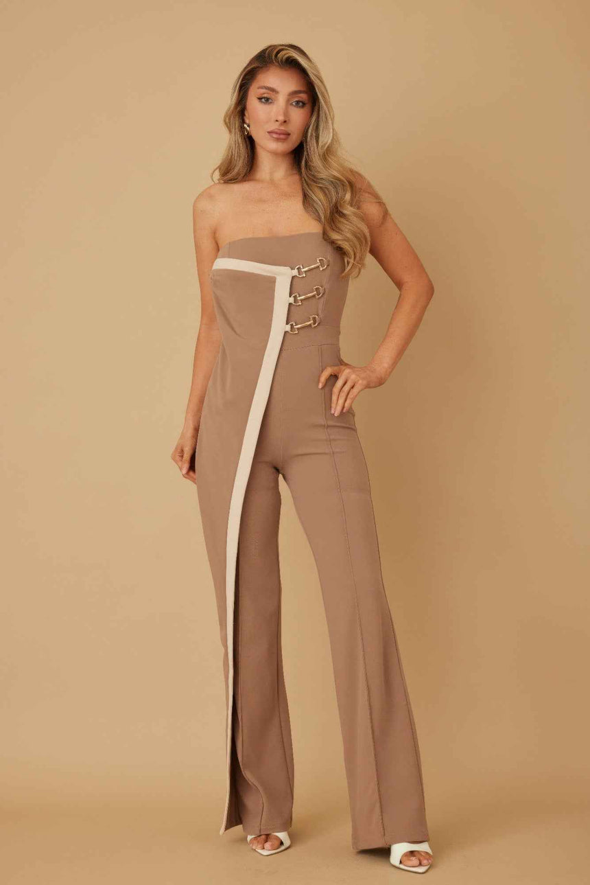 Flap Strapless Chain Jumpsuit