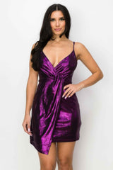 Sexy Strappy Ruched Draped Body Con Mini Dress