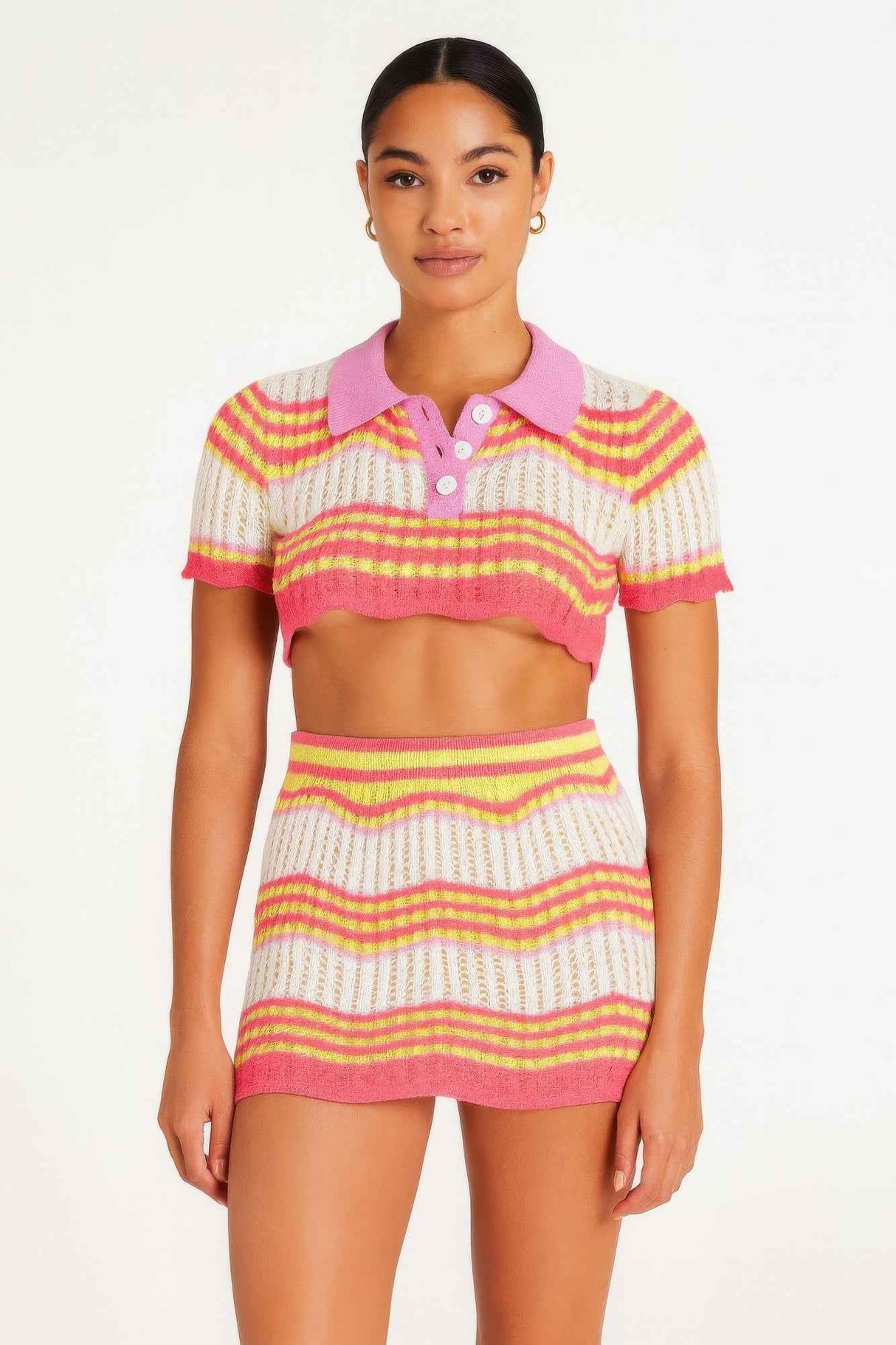 Zig Zag Crochet Two Piece Set