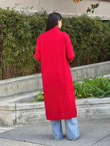 Clover Fine Knit Midi Cardi Cardigan With Pockets