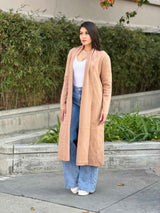 Clover Fine Knit Midi Cardi Cardigan With Pockets