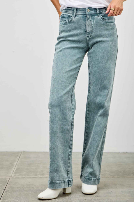 High Rise Slim Wide Straight