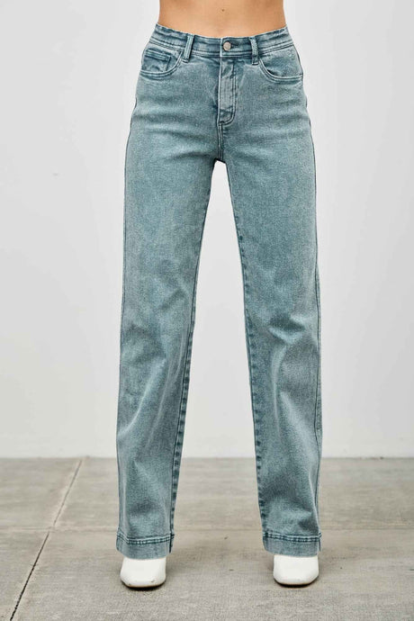 High Rise Slim Wide Straight