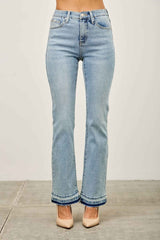 Mid Rise Flare With Released Hem