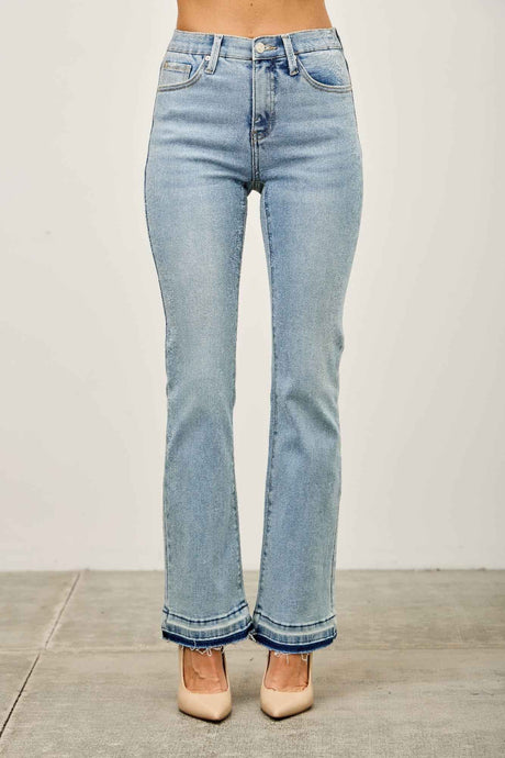 Mid Rise Flare With Released Hem