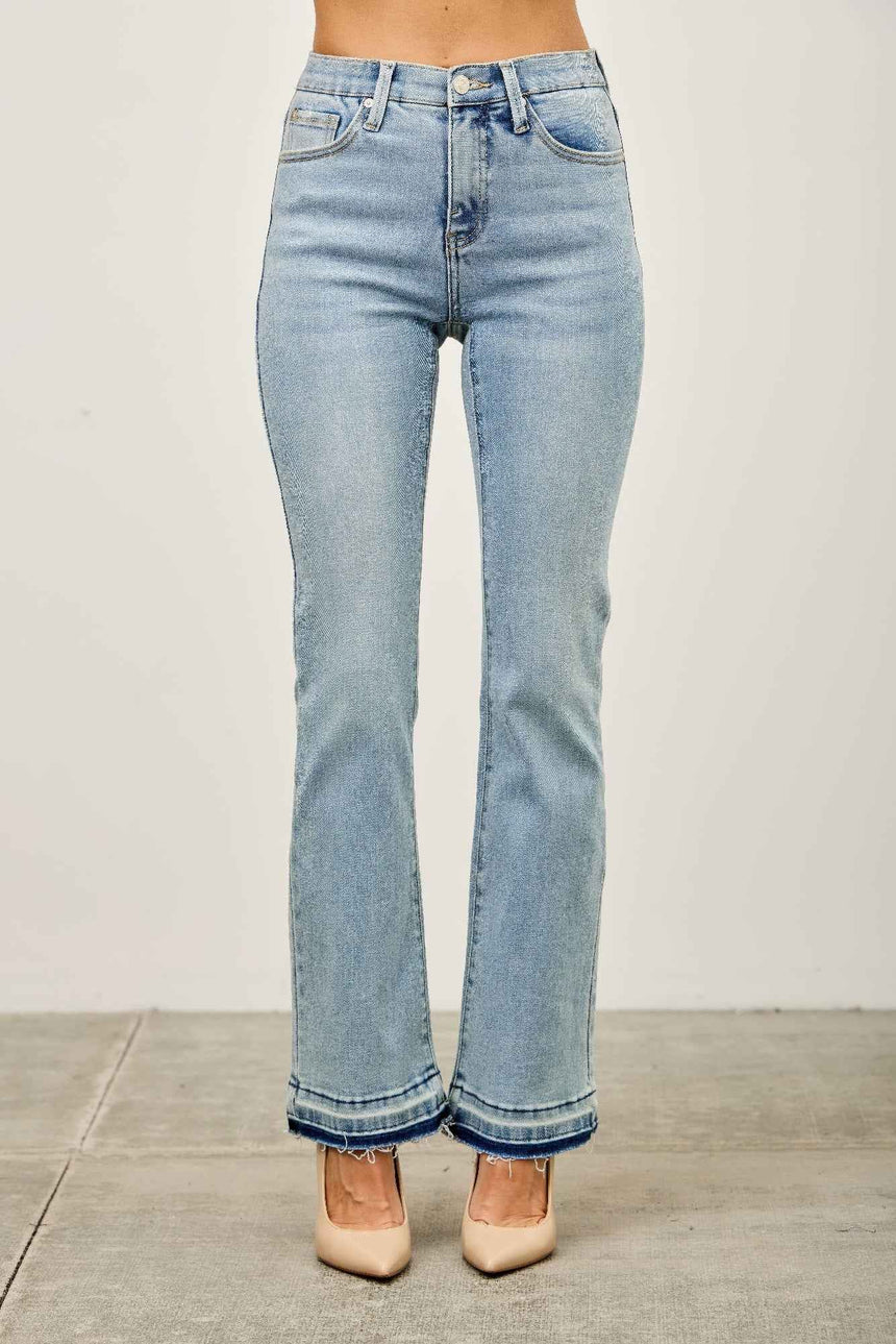Mid Rise Flare With Released Hem
