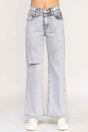 High Rise Wide Leg With Acid Grey