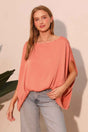 Washed Poly Silk Boat Neck Caftan Top