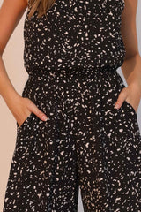 Ink Spot Sleeveless Bubble Jumpsuit