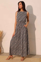 Night Meadow Sleeveless Bubble Jumpsuit
