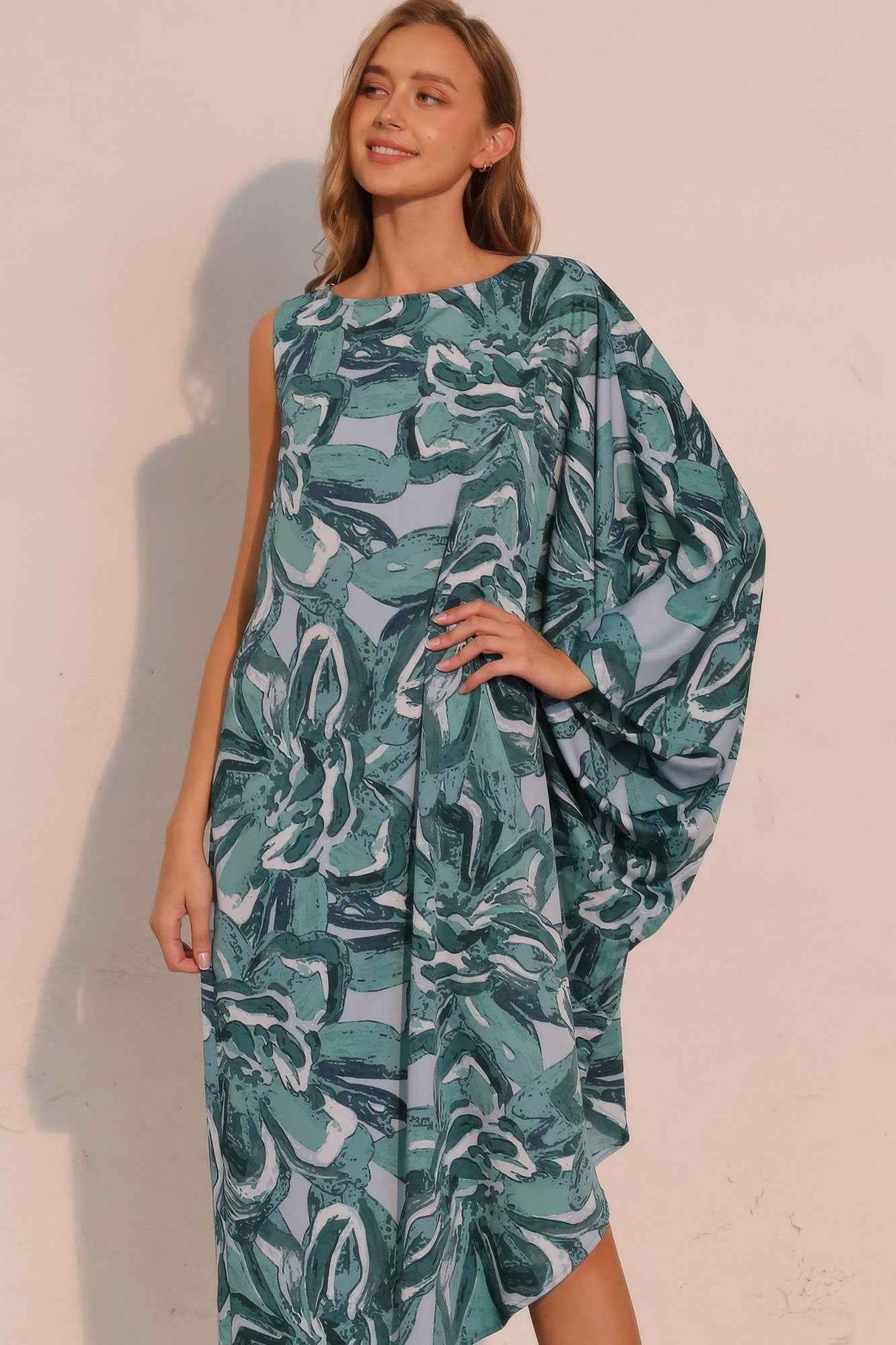 Chasing Petals One Sleeve Dress