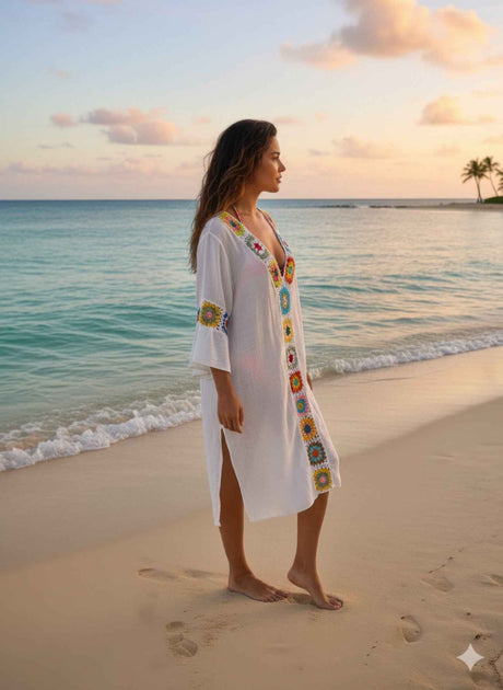 Linnen Crochet Maxi Dress