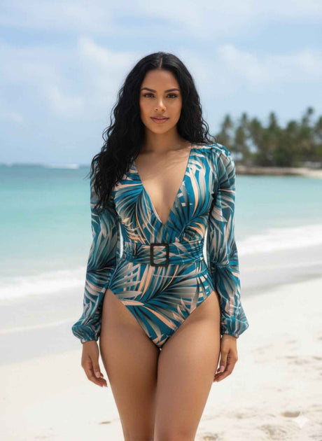 Flora Tropical Long Sleeve Swimsuit
