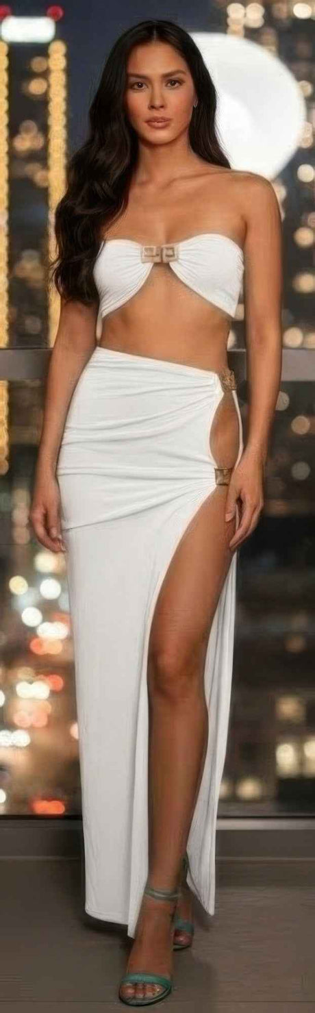 Two-piece Matching Skirt Set,bandeau-style