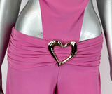 Side Cutouts Gold Heart-shaped Wide-leg Jumpsuit