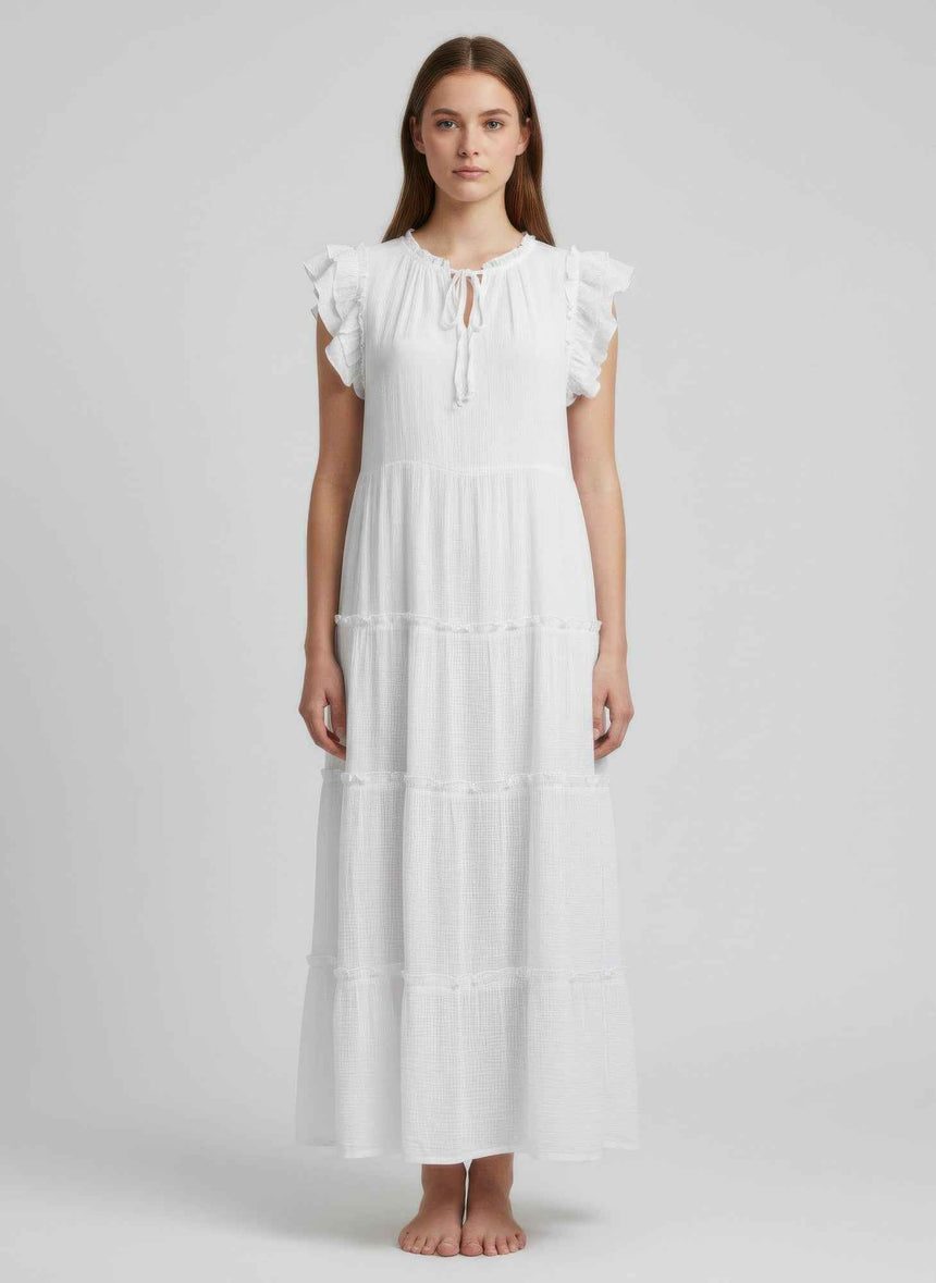 Mlle Gabrielle Solid Cap Sleeve Dress