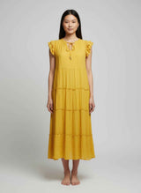 Mlle Gabrielle Solid Cap Sleeve Dress