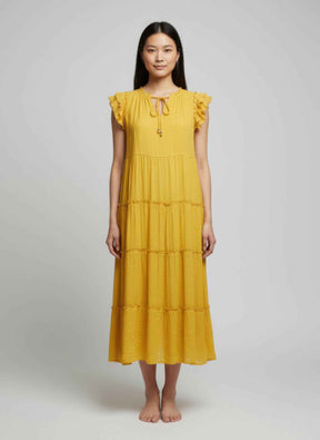 Mlle Gabrielle Solid Cap Sleeve Dress