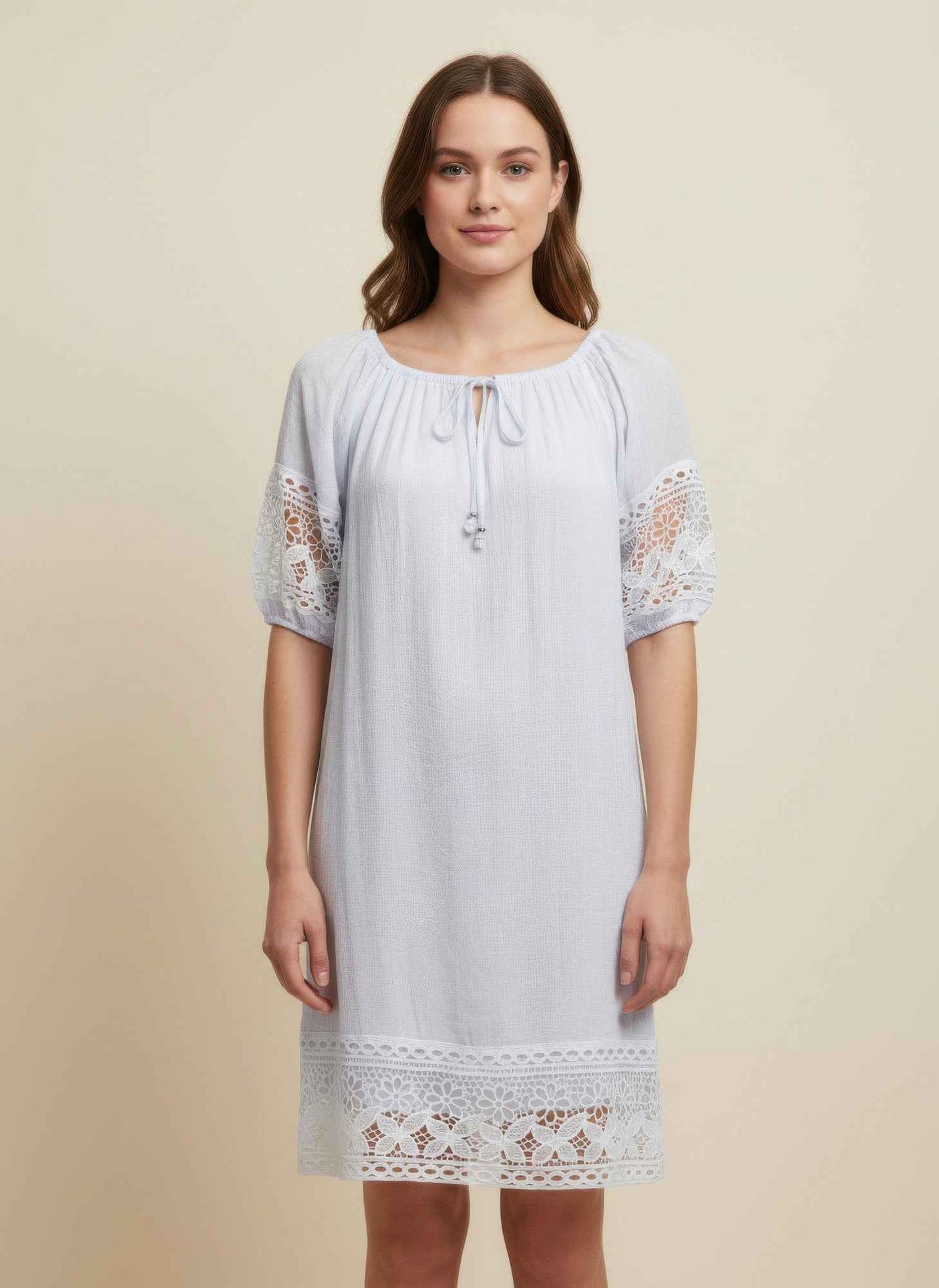 Mlle Gabrielle Solid Short Sleeve Dress