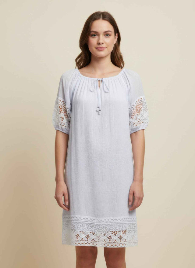 Mlle Gabrielle Solid Short Sleeve Dress