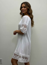 Mlle Gabrielle Solid Short Sleeve Dress
